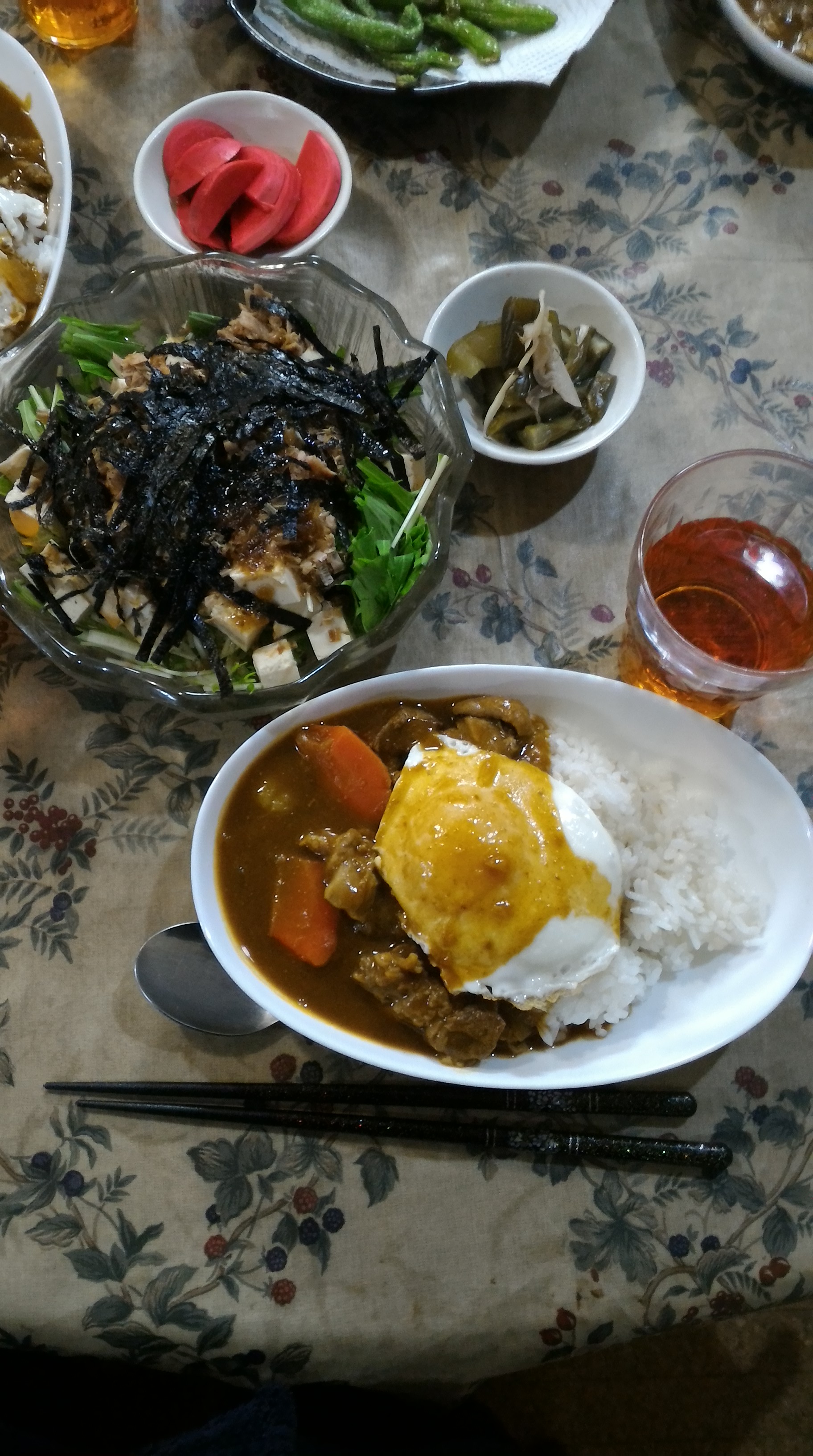 curry rice with fried egg Private Tour in Kyoto Wearing Kimono with